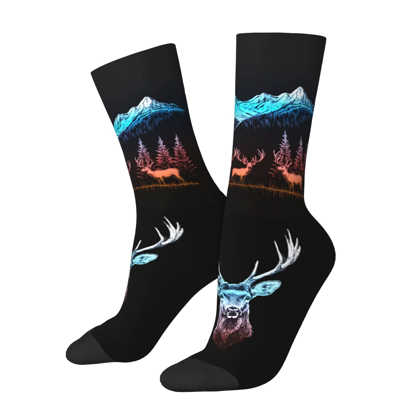 Deer Under The Mountain Socks