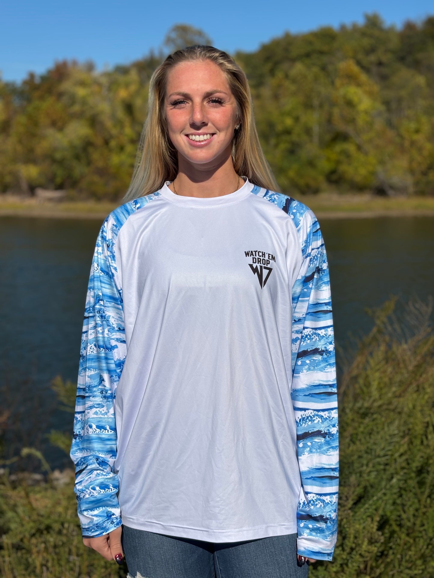 Long Sleeve Red White and Blue Mahi Shirt